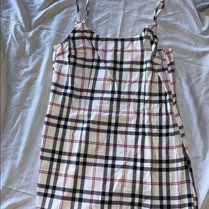 Plaid spaghetti strap dress